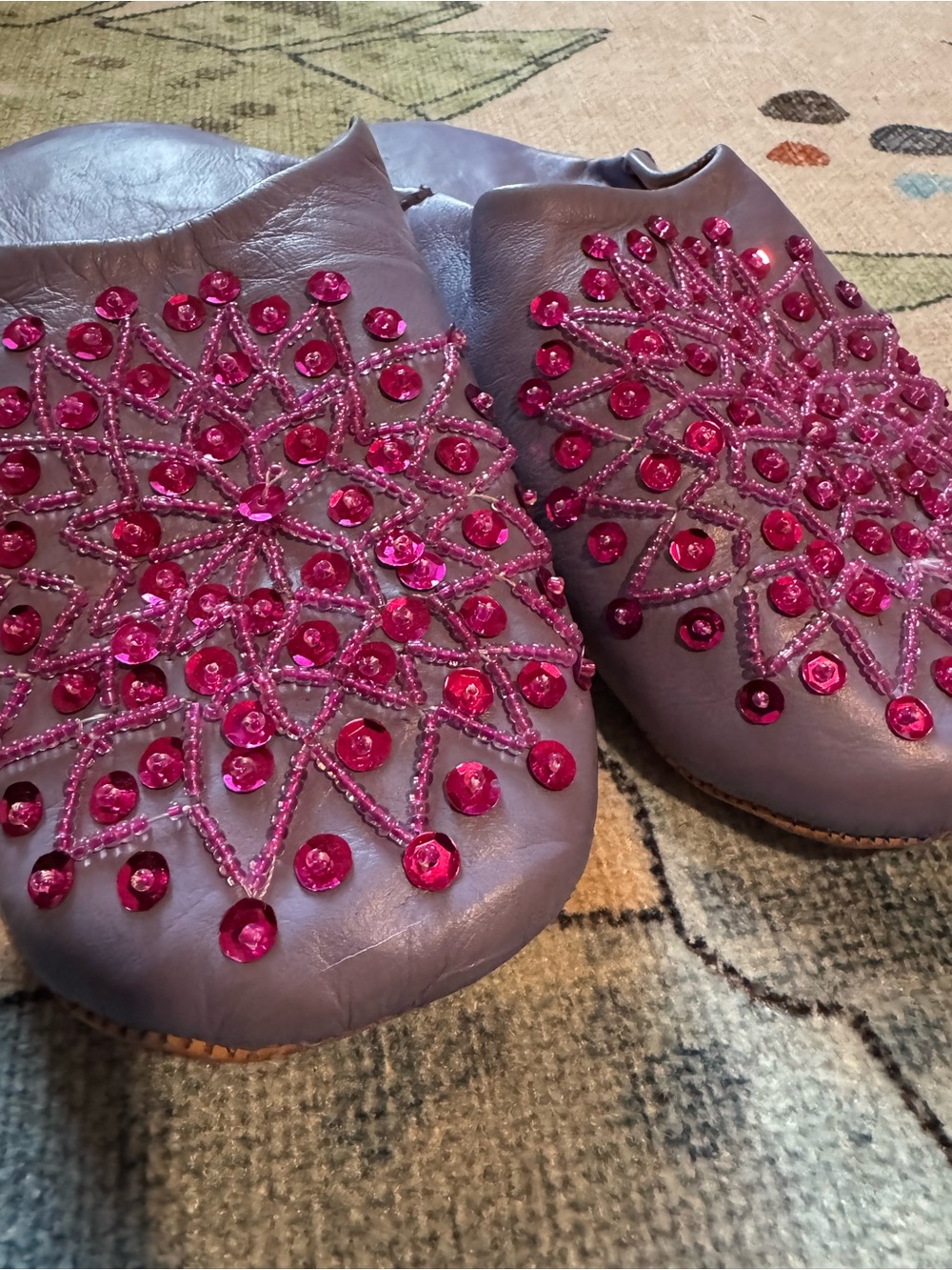 Leather slippers